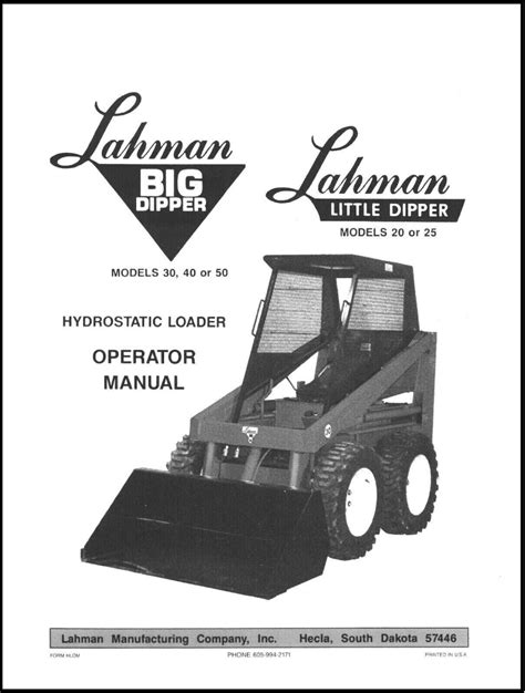 lahman skid steer little dipper operating instructions|lahman little dipper manual.